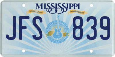 MS license plate JFS839