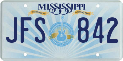 MS license plate JFS842
