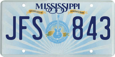 MS license plate JFS843