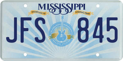 MS license plate JFS845