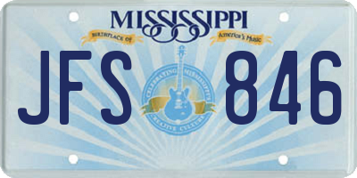 MS license plate JFS846