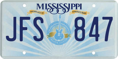 MS license plate JFS847