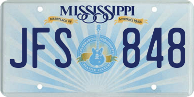 MS license plate JFS848