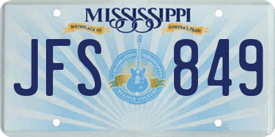 MS license plate JFS849
