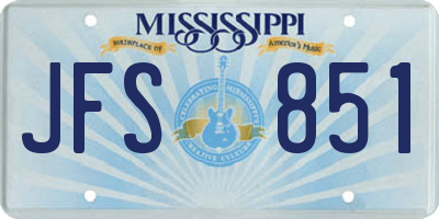 MS license plate JFS851