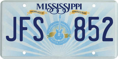 MS license plate JFS852