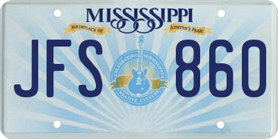 MS license plate JFS860