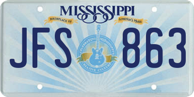 MS license plate JFS863