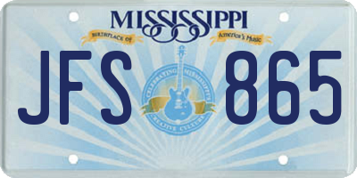 MS license plate JFS865