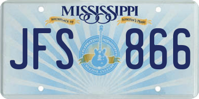 MS license plate JFS866
