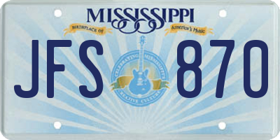 MS license plate JFS870