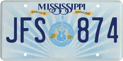 MS license plate JFS874