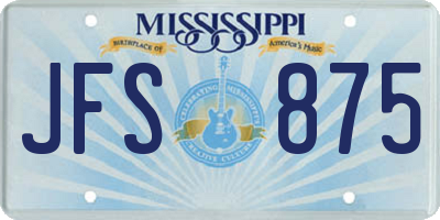 MS license plate JFS875
