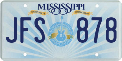 MS license plate JFS878