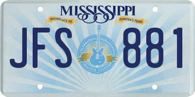 MS license plate JFS881