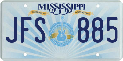 MS license plate JFS885