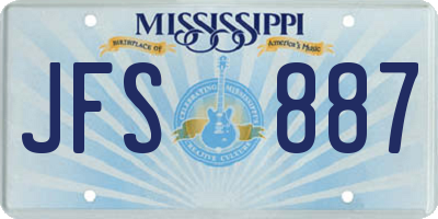 MS license plate JFS887
