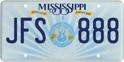 MS license plate JFS888