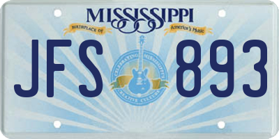 MS license plate JFS893