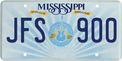 MS license plate JFS900