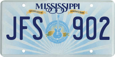 MS license plate JFS902