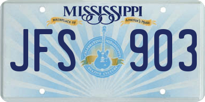 MS license plate JFS903