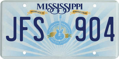 MS license plate JFS904