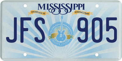 MS license plate JFS905