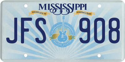 MS license plate JFS908