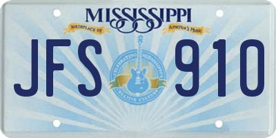 MS license plate JFS910