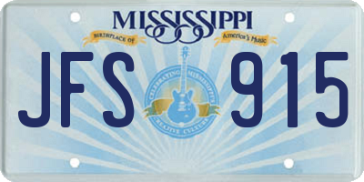 MS license plate JFS915