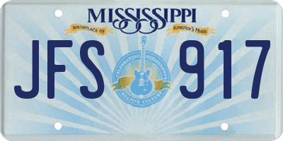 MS license plate JFS917