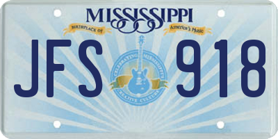 MS license plate JFS918