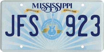 MS license plate JFS923