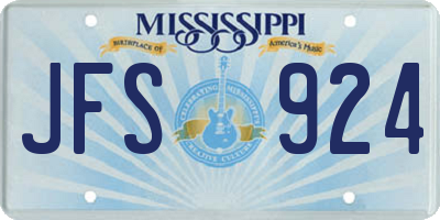 MS license plate JFS924