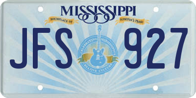 MS license plate JFS927