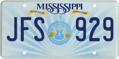 MS license plate JFS929