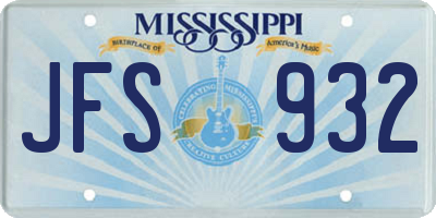 MS license plate JFS932