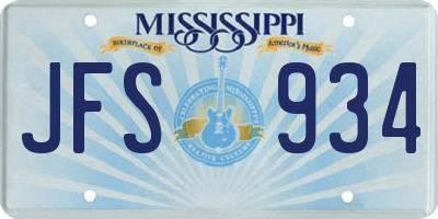 MS license plate JFS934