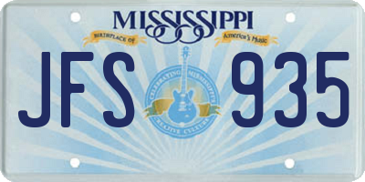 MS license plate JFS935