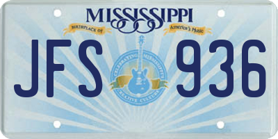 MS license plate JFS936