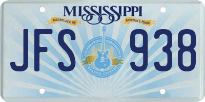 MS license plate JFS938