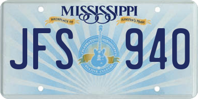 MS license plate JFS940
