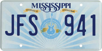 MS license plate JFS941