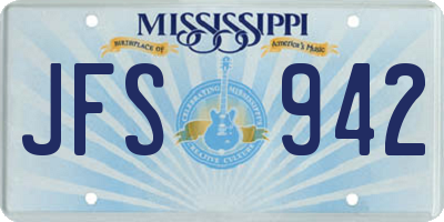 MS license plate JFS942