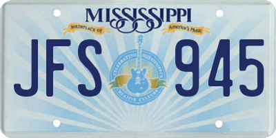 MS license plate JFS945