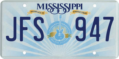 MS license plate JFS947