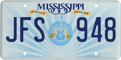 MS license plate JFS948