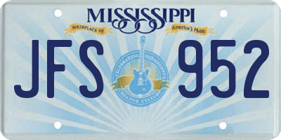MS license plate JFS952