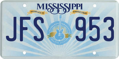 MS license plate JFS953